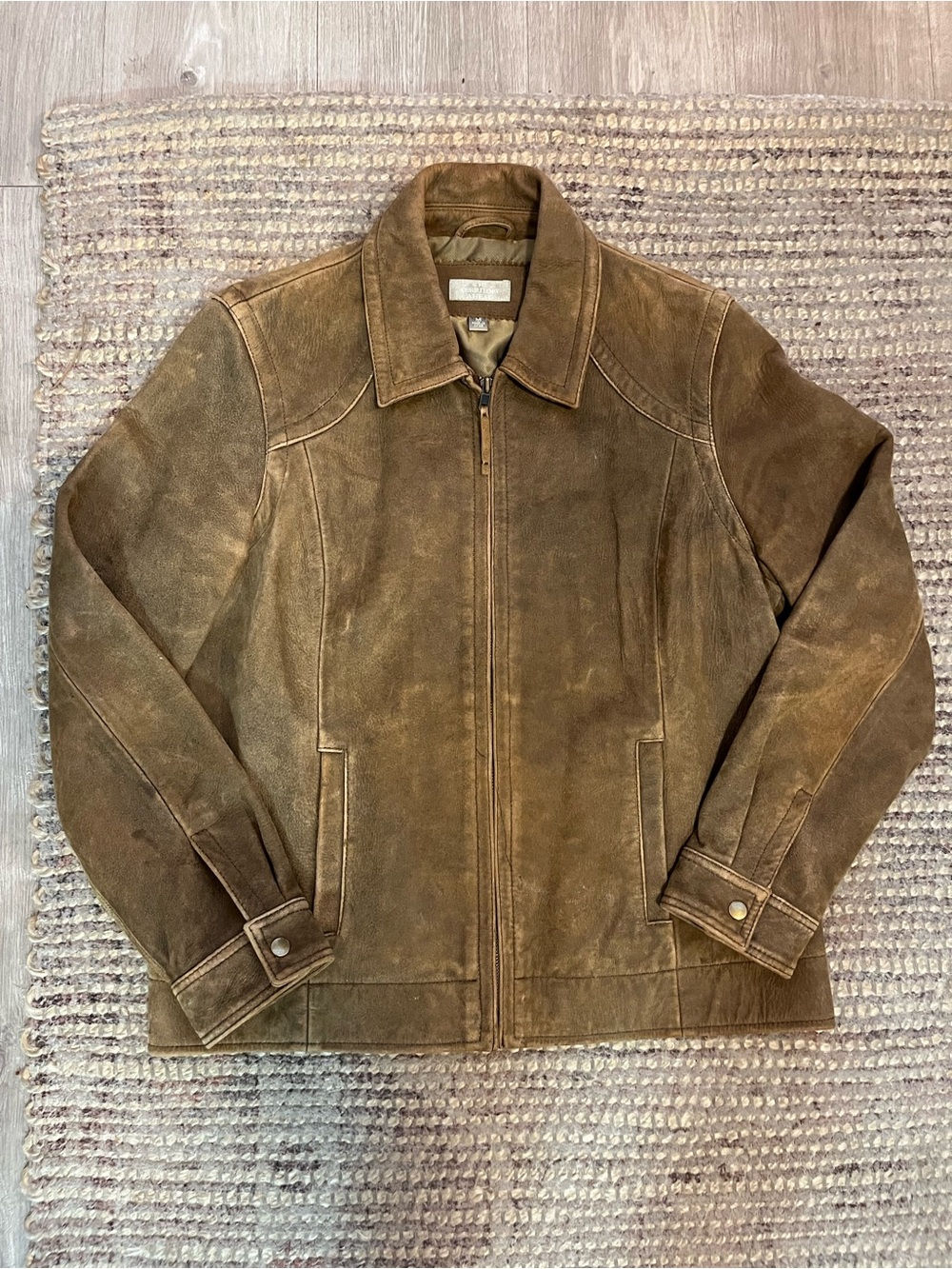 The Territory Ahead Vintage 100% Leather Oversized Jacket